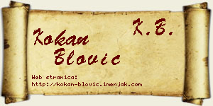Kokan Blović vizit kartica